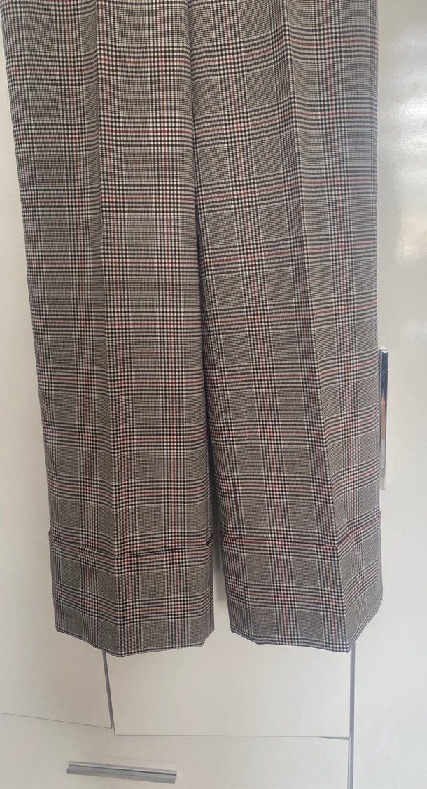 Yüksek Bel ekose desen kadın pantolon - Görsel 2