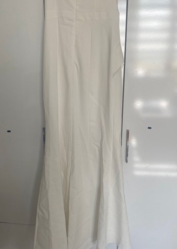 Beyaz Straplez Uzun Balık model Kadın Elbise,Gelinlik - Görsel 5