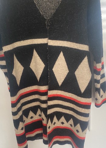 Kadın Desenli Bohem Örgü Yün Hırka - Görsel 4