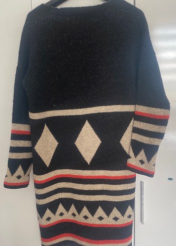 Kadın Desenli Bohem Örgü Yün Hırka - Görsel 5