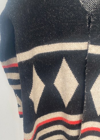 Kadın Desenli Bohem Örgü Yün Hırka - Görsel 2