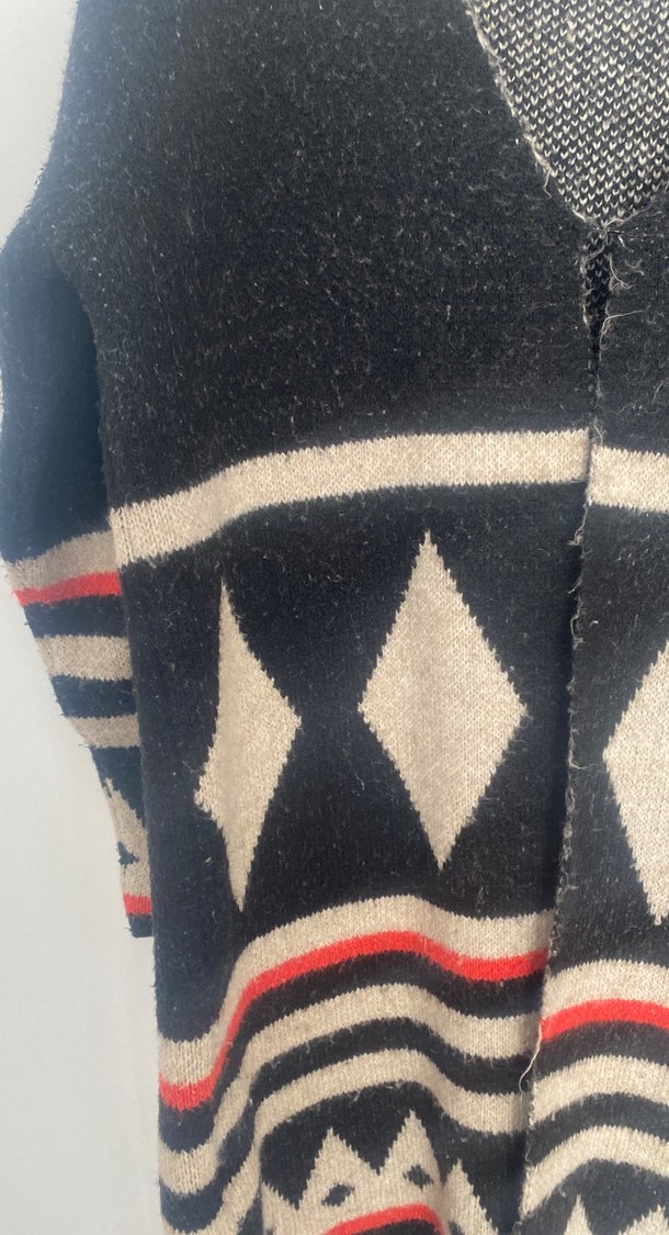 Kadın Desenli Bohem Örgü Yün Hırka - Görsel 2