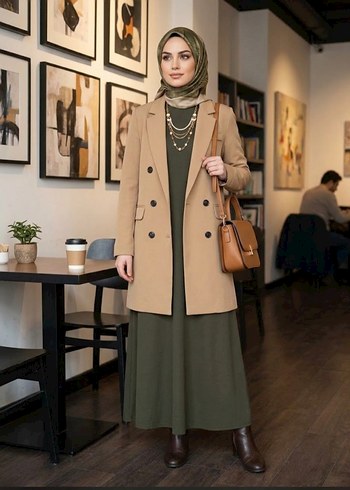 Zara Camel Tonlu Uzun Kaban