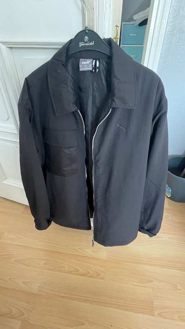 Erkek Siyah Fermuarlı Midi Ceket - Görsel 2