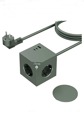 3 USB'li priz küpü, 4 bölmeli küp çoklu priz, 6'sı 1 arada