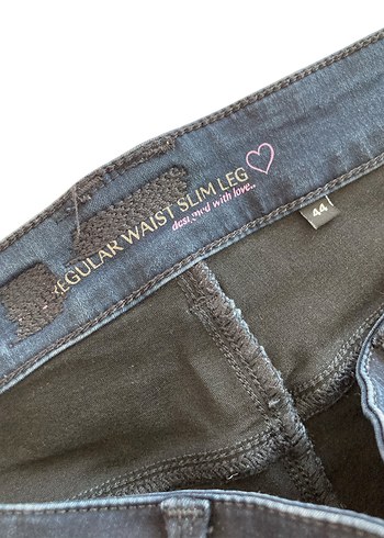 Kemerli Lacivert Kadın Denim Pantolon-44 - Görsel 2