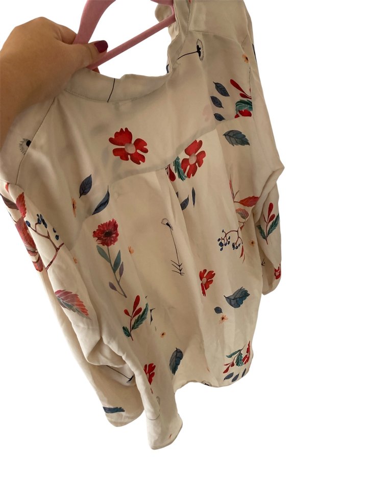 Donetti-Bohem Çiçek Desenli V Yaka Gömlek-46 - Görsel 2