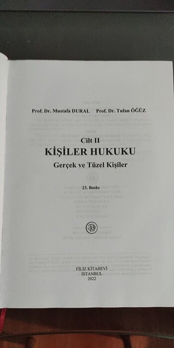  Kişiler Hukuku Dural Öğüz