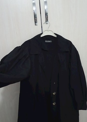 m Beden siyah Renk siyah uzun oversize trençkot