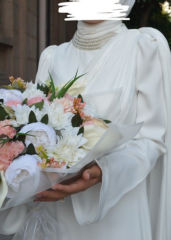 Diğer beyaz söz nikah elbisesi tesettür