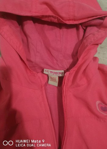 24-36 Ay Beden Kız Çocuk Kapüşonlu Fermuarlı baharlık Pembe Mont