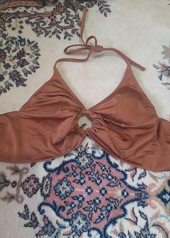 36 Beden Kahverengi Parlak Bel Detaylı Bikini