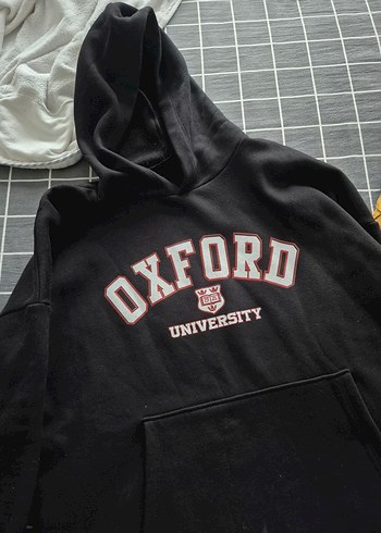 Oxford University Baskılı Siyah Sweatshirt - Görsel 3