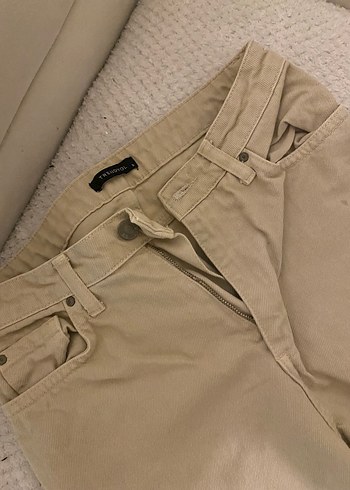 Bej Regular Fit Kadın Kot Pantolon