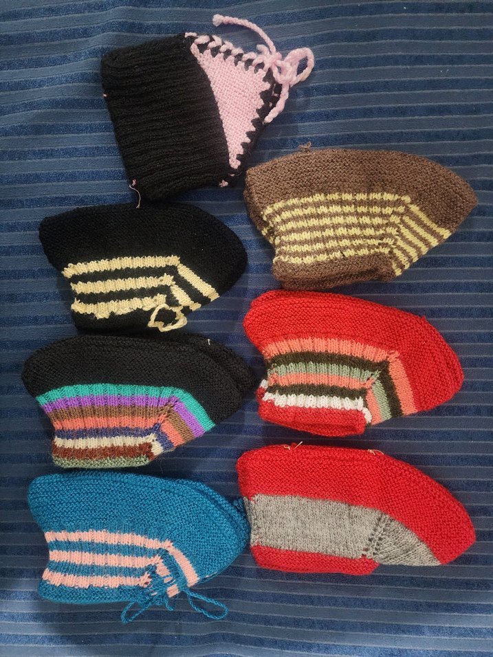 Renkli Nakışlı Kadın Örgü Patikler - Görsel 2