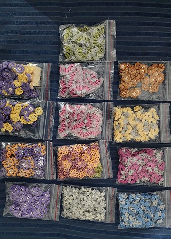 Tülbentlik Renkli Çiçekli Oya Seti - Görsel 2