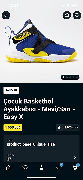 37 Beden mavi Renk Erkek Çocuk Basketbol Ayakkabısı