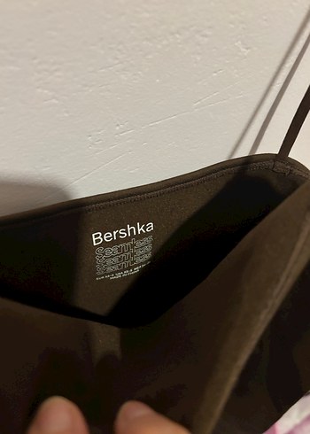 Bershka Kadın Kahverengi Straplez Kısa Tulum - Görsel 2