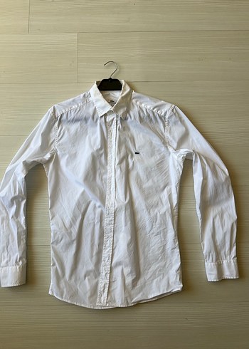 Lacoste orjinal Beyaz Erkek Gömlek, Uzun Kollu, Düğmeli