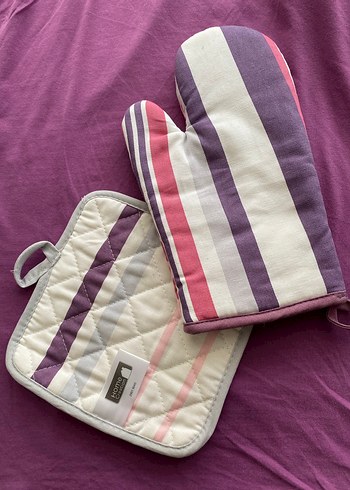 Renkli  Desenli Fırın Eldiveni ve Tutacak - Görsel 2