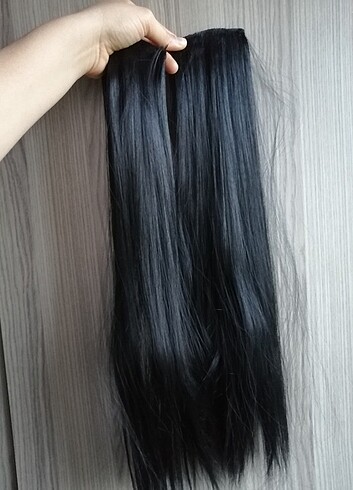  Beden siyah Renk Siyah çıtçıt peruk saç 