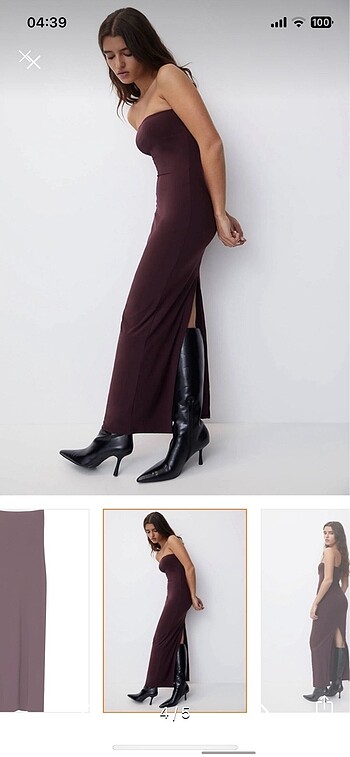 Pull and bear bordo elbise
