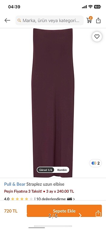 m Beden Pull and bear bordo elbise