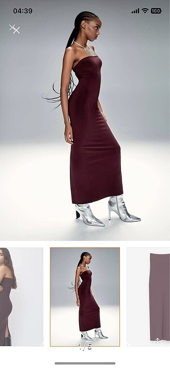 m Beden bordo Renk Pull and bear bordo elbise