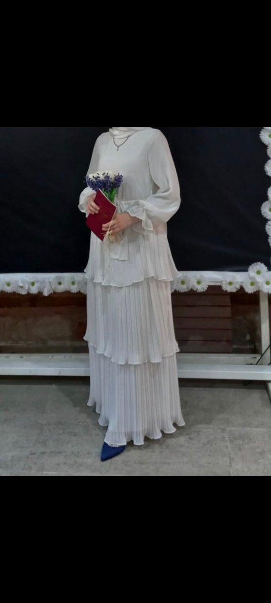 Siyah İşlemeli Uzun Kollu Kadın Abiye Elbise - Görsel 2