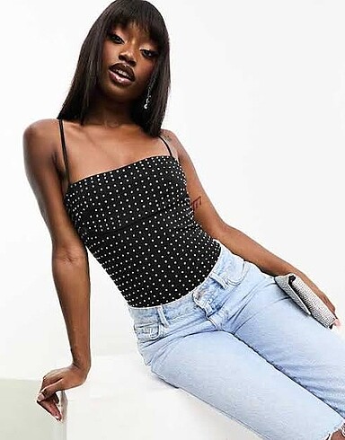 ASOS DESIGN taşlı body