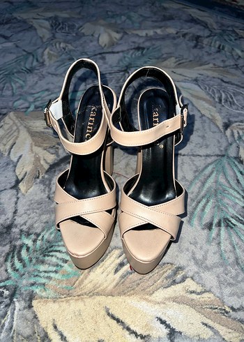 Bej Platform Topuklu Kadın Ayakkabı - Görsel 3