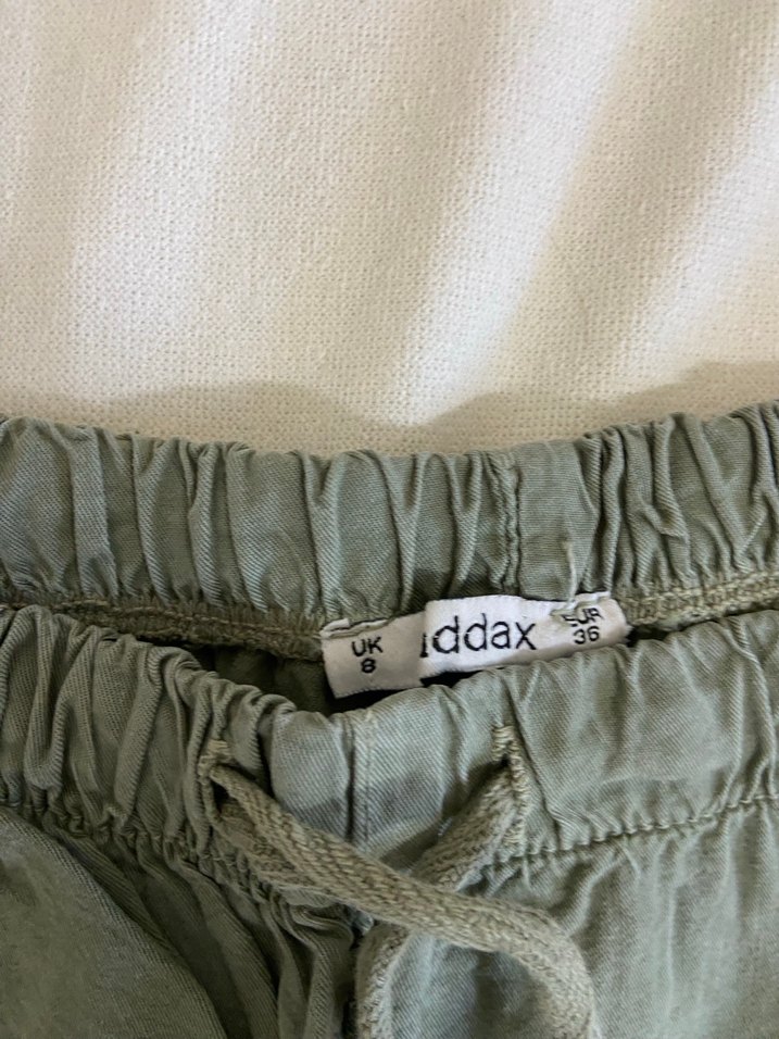 Kadın Haki Pamuklu Bol Kesim Pantolon - Görsel 3