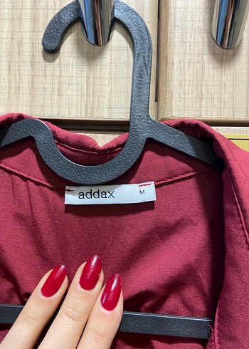 Bordo Uzun Kollu Düğmeli Kadın Gömlek - Görsel 2