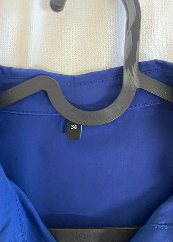 Lacivert Mini yandan bağlamalı Kadın Gömlek - Görsel 2