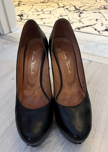 Kadın Siyah Rugan Platform Topuklu Stiletto - Görsel 2