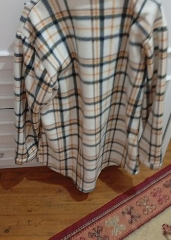 Bej Ekose Desenli Düğmeli Kadın Gömlek - Görsel 2