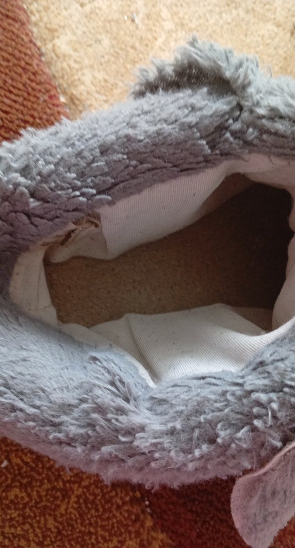 Gri  Çocuk Peluş Köpek Ev Terliği - Görsel 2