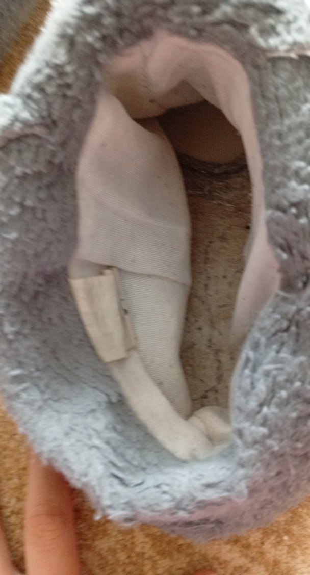 Gri  Çocuk Peluş Köpek Ev Terliği - Görsel 4