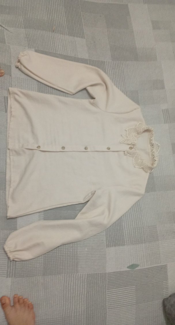 kız çocuk jile ve dantel gömlekli elbise - Görsel 4