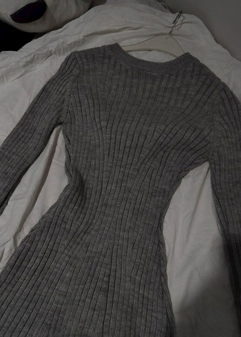 Trendyol gri triko mini elbise - Görsel 3