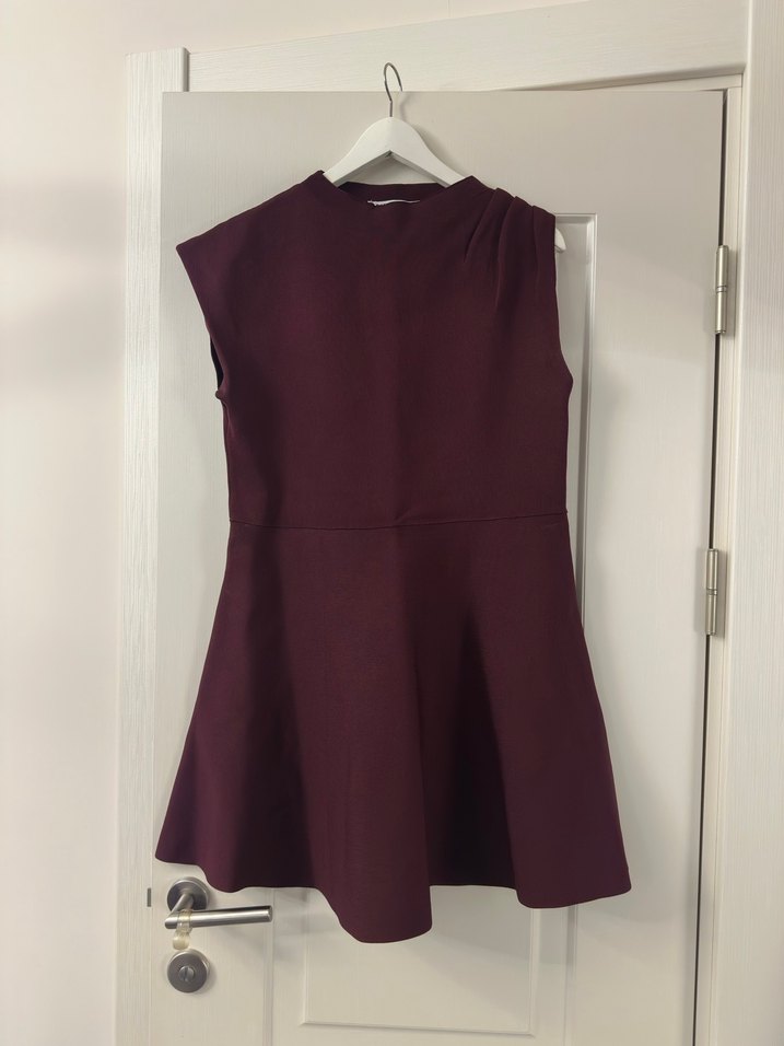 Bordo zara elbise - Görsel 2