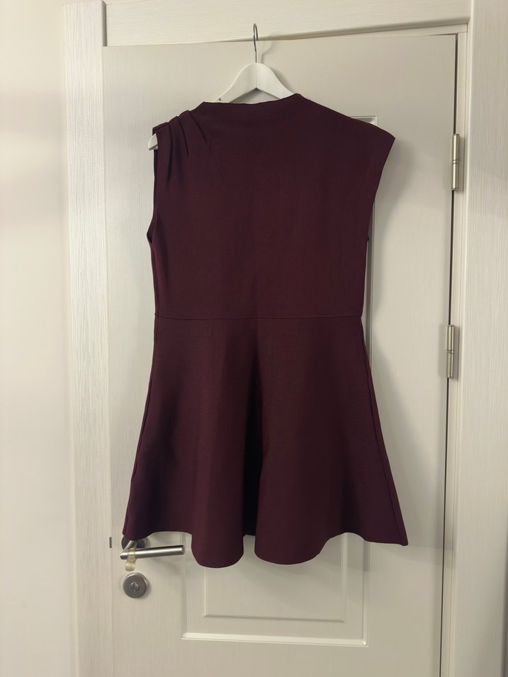 Bordo zara elbise - Görsel 3