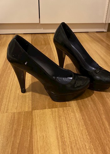 Shoes Time Siyah Rugan Platform Topuklu Kadın Stiletto