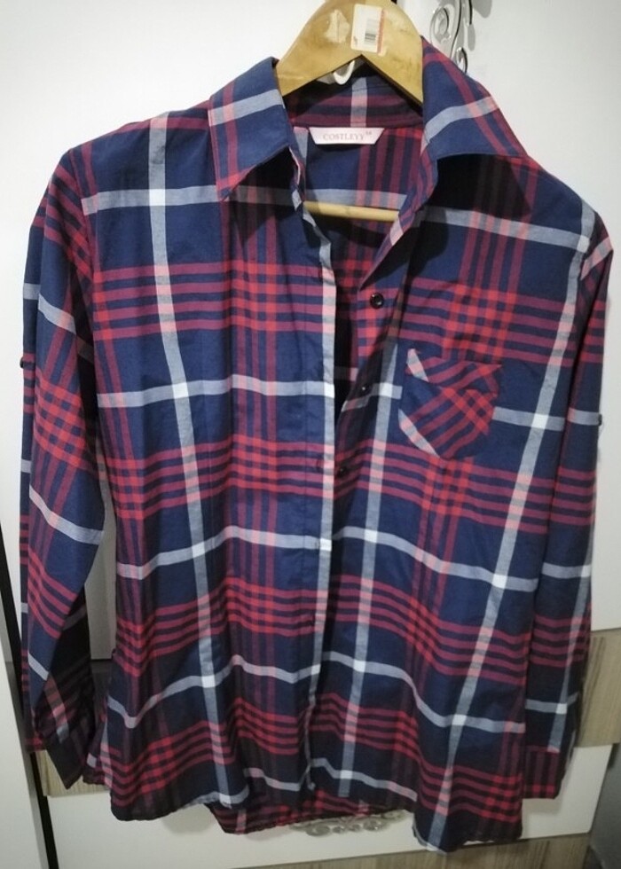 Unisex Kareli gömlek - Görsel 2