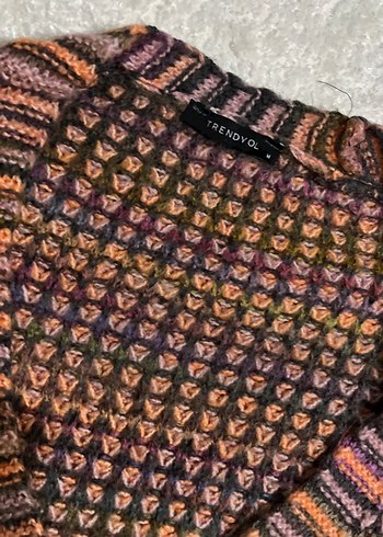 Kadın Bohem Çok Renkli V Yaka Örgü Hırka - Görsel 2