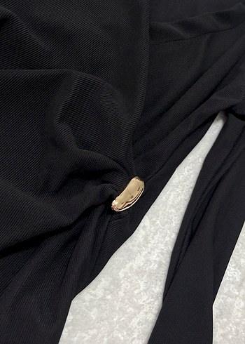 Siyah V Yaka Uzun Kollu Kadın Bluz - Görsel 2