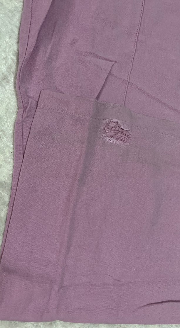 Mor Rahat Kesim Keten Kadın Pantolon - Görsel 2