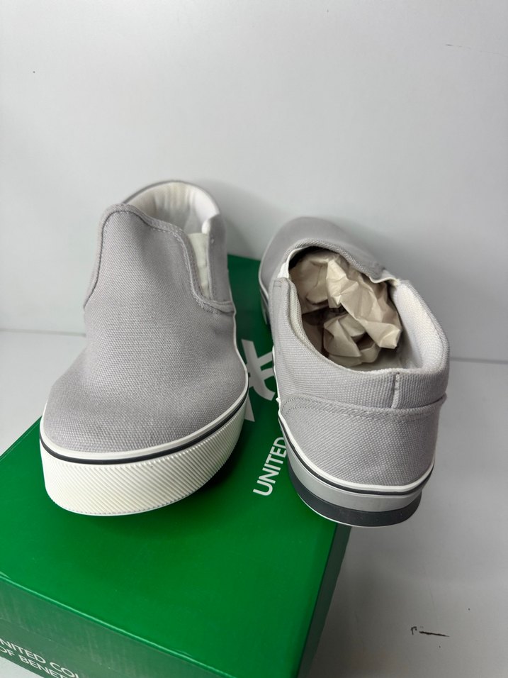 United Colors of Benetton Gri Erkek  Keten Bez Ayakkabı günlük - Görsel 5