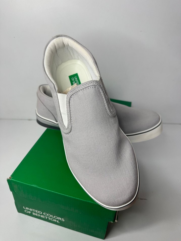 United Colors of Benetton Gri Erkek  Keten Bez Ayakkabı günlük - Görsel 3