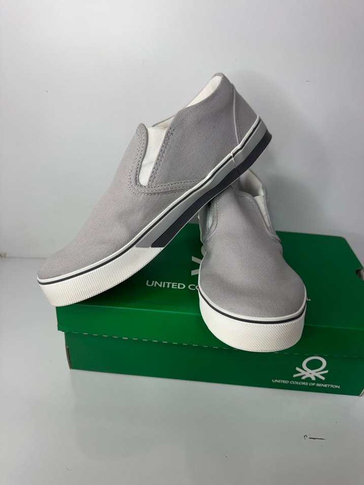 United Colors of Benetton Gri Erkek  Keten Bez Ayakkabı günlük - Görsel 2